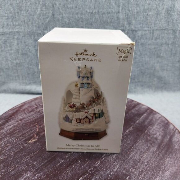 Hallmark Keepsake Merry Christmas To All Magic Musical Animated Ornament With Li - Picture 1 of 14